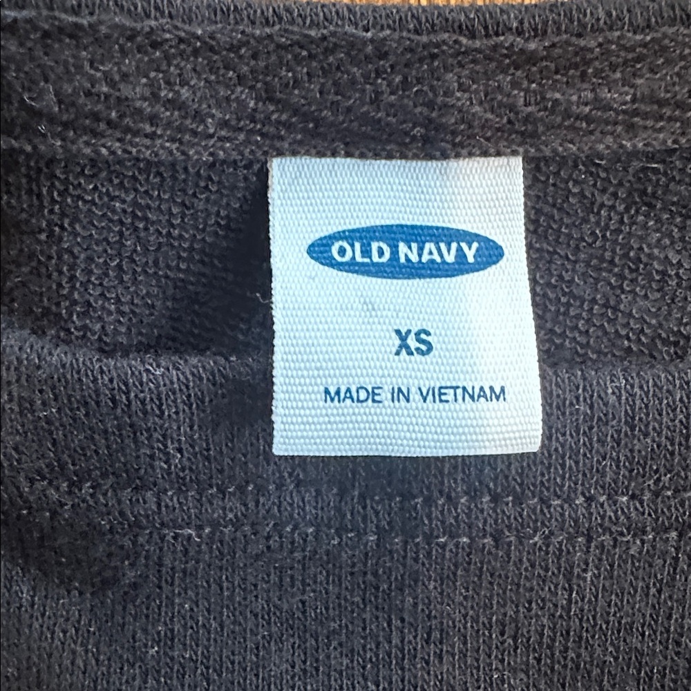 Old Navy Black Knit Top 3/4 Sleeve- Sz XS Loose Fitting - Picture 4 of 4